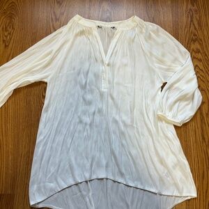 White Flowy Satiny Blouse